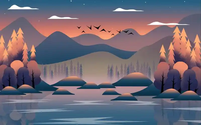 新手简单易上手,板绘教程之扁平风景插画(从第一步开始教你画)