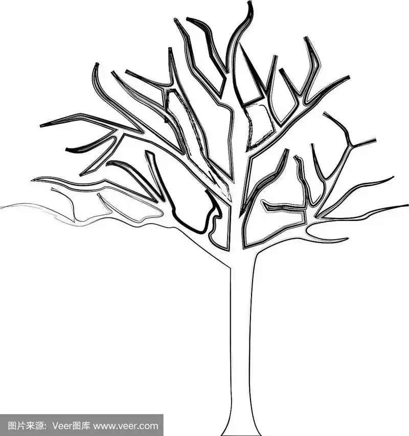 剪影裸露的橡树图标