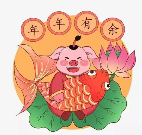 猪年年画娃娃图片简笔画带颜色2022新年儿童画精选大全 炫彩童心喜迎