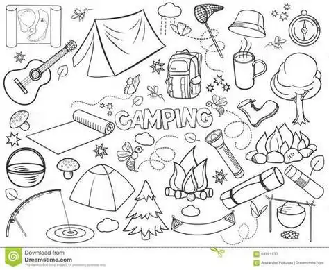 儿童野营简笔画