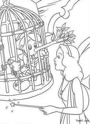 木偶奇遇记简笔画涂色