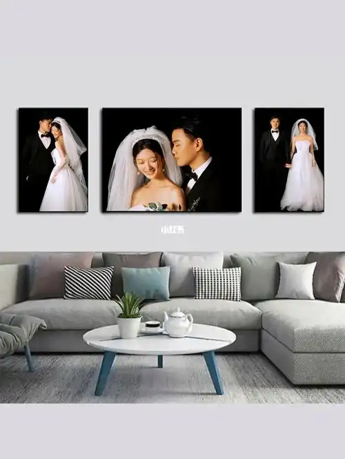 把婚纱照挂在客厅当背景墙简直太了