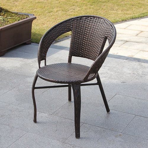 藤椅靠背椅单人家用藤条椅子户外咖啡厅扶手餐椅编织腾椅桌椅组合 藤