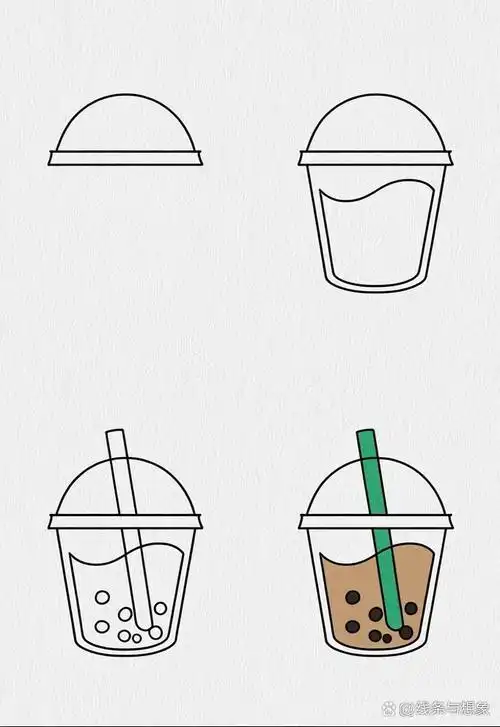 🎨奶茶简笔画✨