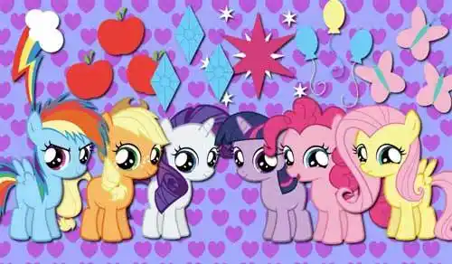 小马宝莉中的紫悦,云宝,苹果嘉儿,珍奇,柔柔,碧琪小时候是甚么模样的