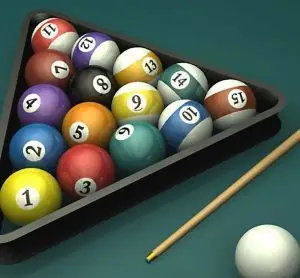 展开全部 黑八放中间,花色和实色球间隔着放