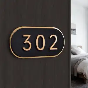 创意亚克力家用门牌号码牌定制酒店宾馆现代简约个性房间号数字门贴