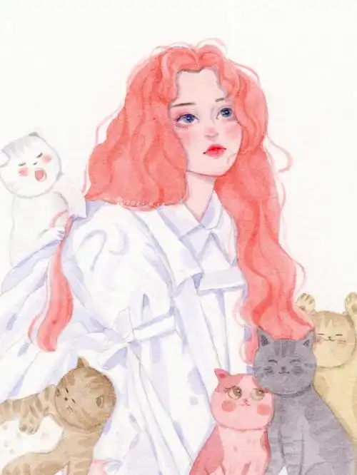 给生活加点甜手绘 水彩人物 插画头像#我是原创插画师