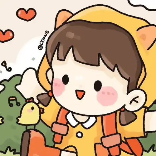 秋天的我们小荔枝原创情侣可爱小头像