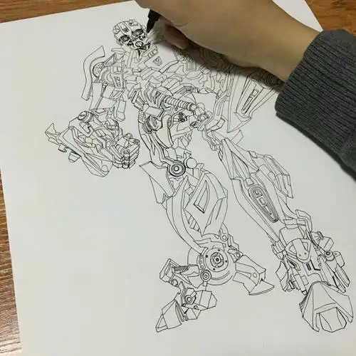 《大黄蜂铅笔画图片》正文大黄蜂,变形金刚里面机器人大黄蜂简笔画