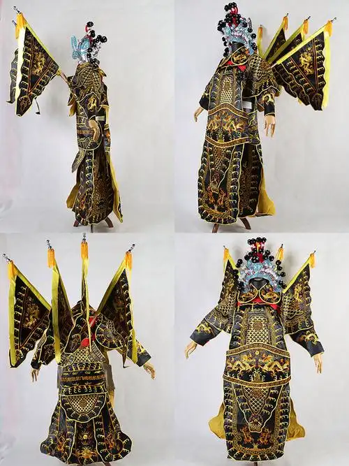 戏曲男靠 京剧豫剧戏剧武生武将将巾戏服服装小生男大靠靠旗