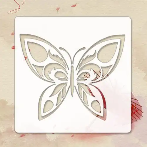 diy儿童手工手账创意蝴蝶 绘画模板面包装饰墙绘镂空模板喷画模
