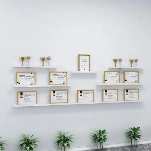 荣誉墙展示架 奖杯展示柜荣誉墙展示架壁挂式证书奖杯收纳架一字隔板