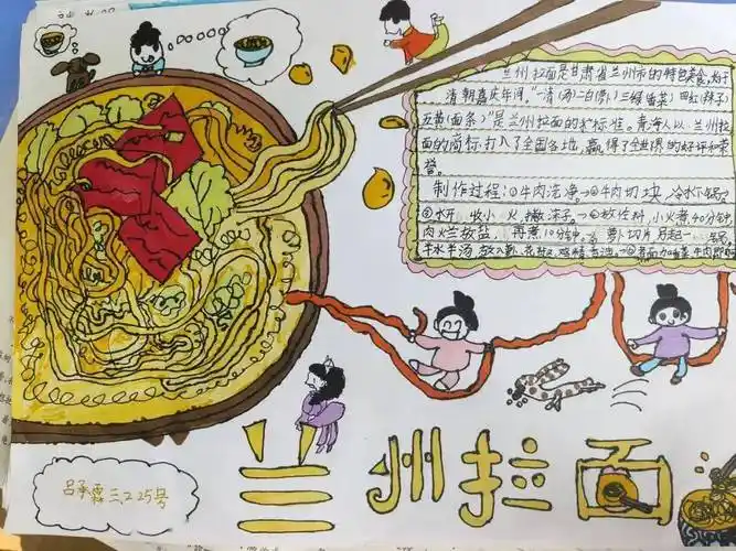 学生根据研究主题和搜集的资料,制作出一幅幅色香味俱全的面面手抄报