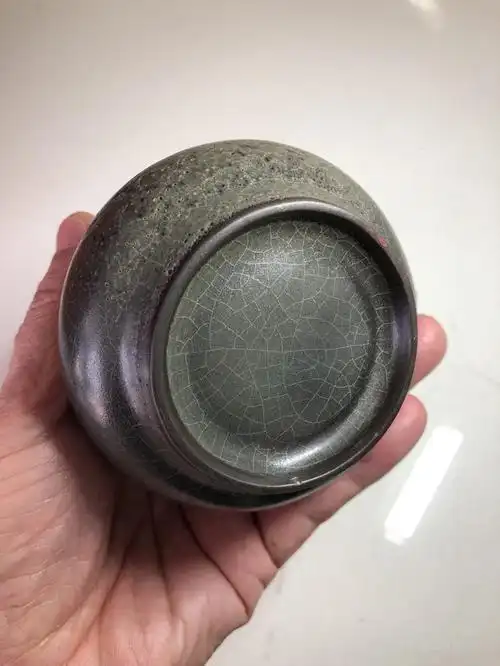 溪口大窑黑胎觯式瓶 俗称龙官