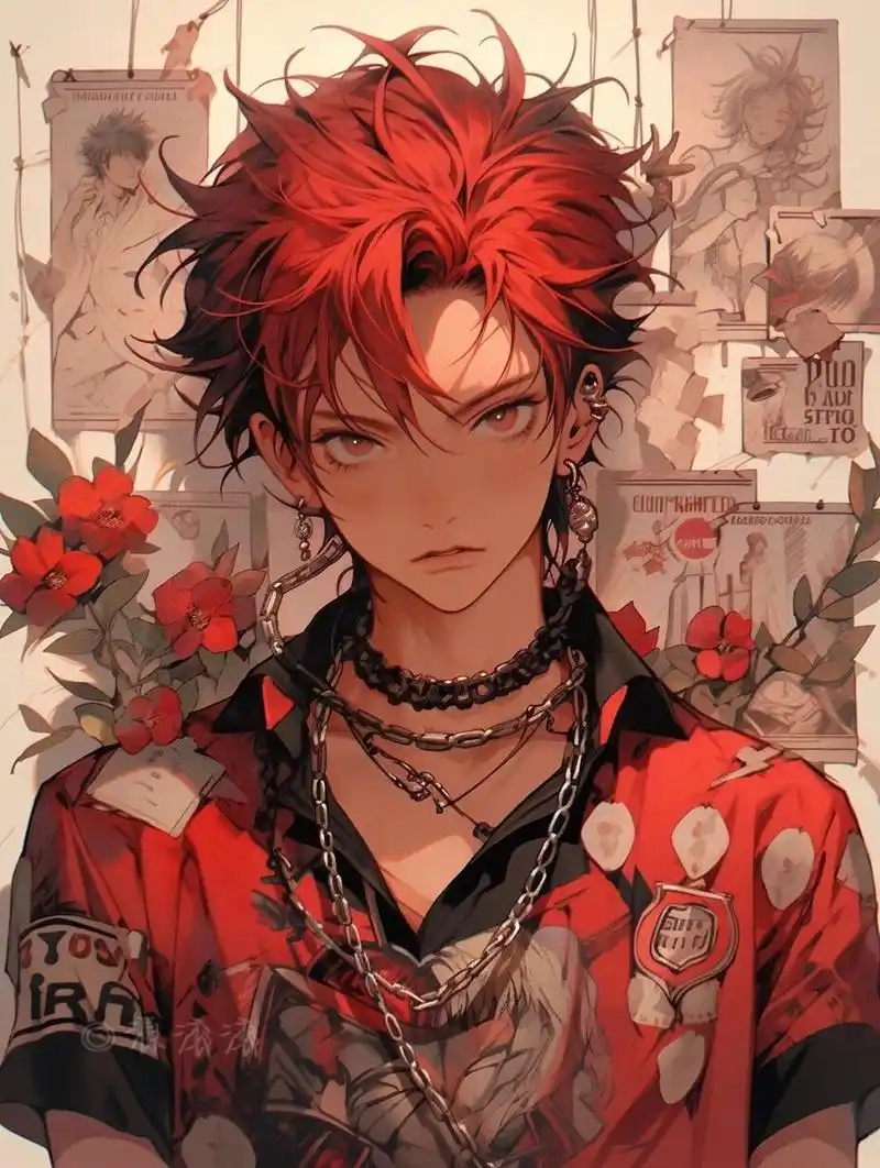 复古港风动漫男生壁纸|头像|红玫瑰95