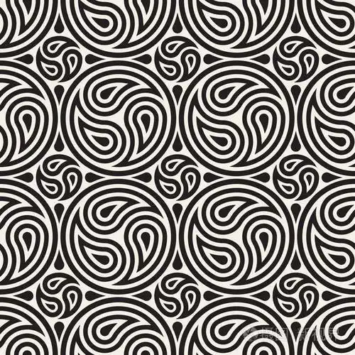 无缝矢量图案几何背景. 几何花线晶格. 圆形重复抽象设计元素.