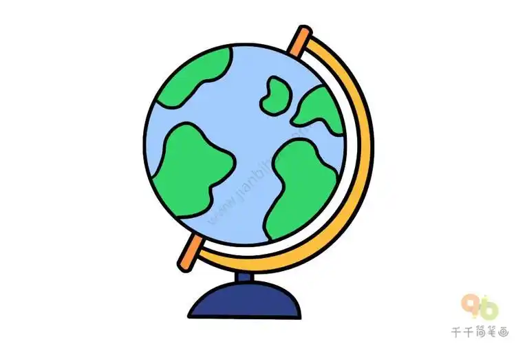 简笔画画地球仪地球仪