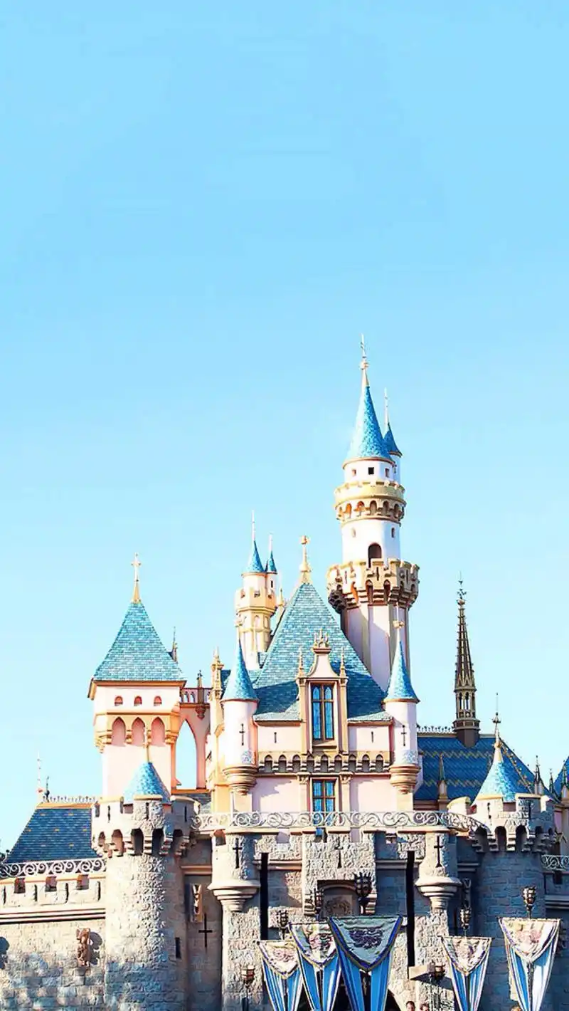 微信背景壁纸图,卡通米奇的迪士尼乐园城堡