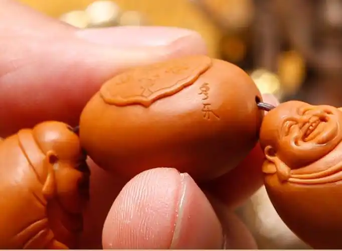 橄榄核雕富贵如意手串 曹乐款 橄榄胡手串手链 苏工橄榄核手串男