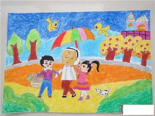 做好事的彩色简笔画