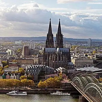 城市,全景,科隆大教堂,霍恩佐伦大桥,莱茵河,科隆,莱茵兰,北莱茵