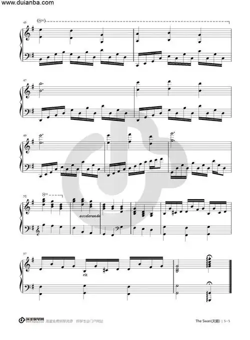 钢琴谱天鹅theswan选自周杰伦电影不能说的秘密