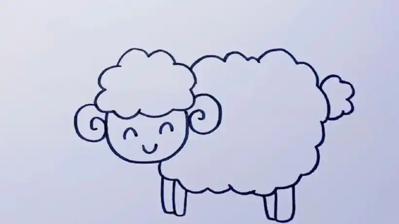 可爱的小绵羊简笔画