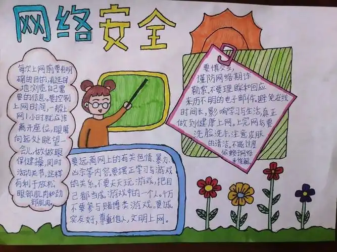 网络安全青少年在行动快来围观阿左旗少先队员的手抄报作品展