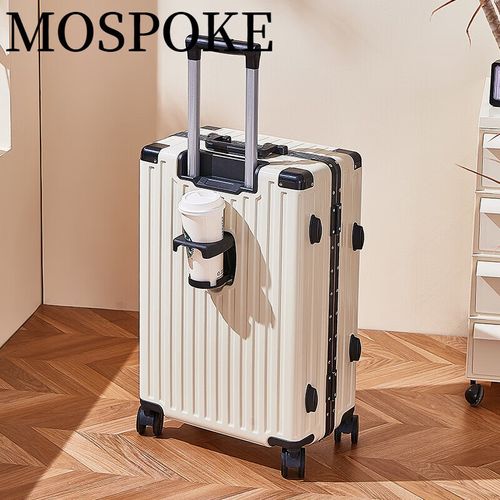 mospoke行李箱20英寸拉杆箱女登机箱铝框款旅行箱伴手礼箱男杯架密码