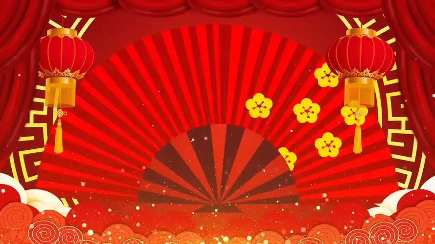 中国风戏曲曲艺相声祥云扇子led背景视频