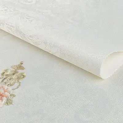 墙面装饰背景布免打孔刺绣无缝墙布简约立体墙布