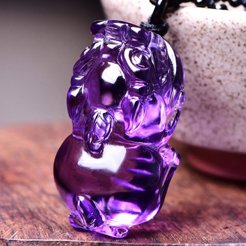 映运珠宝旗舰店的优惠券大全—紫水晶貔貅吊坠紫晶貔貅饰品振翅得财