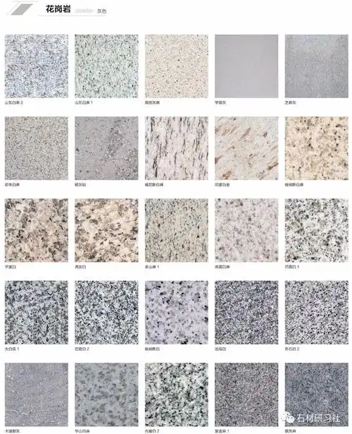 全球常见花岗岩图谱白灰黄红绿棕黑