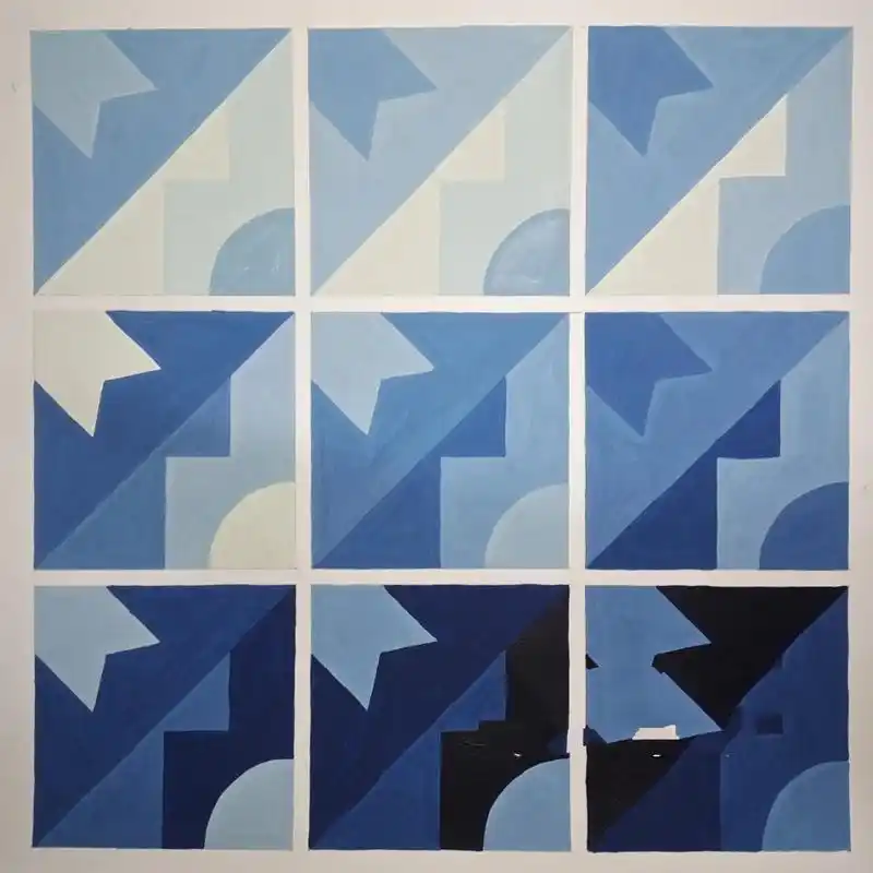 色彩构成–明度九调/明度九宫格/代画作品