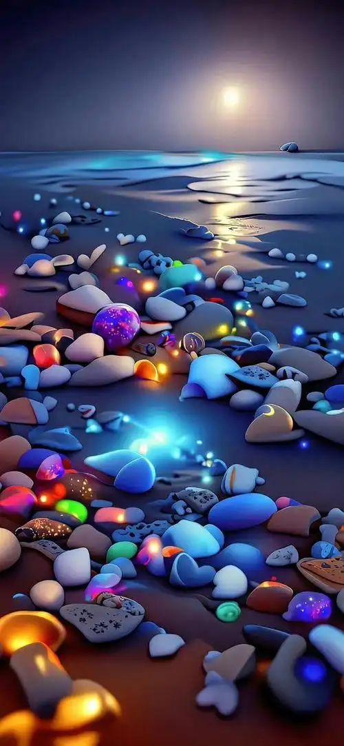 高清壁纸瑰丽七彩的鹅软石