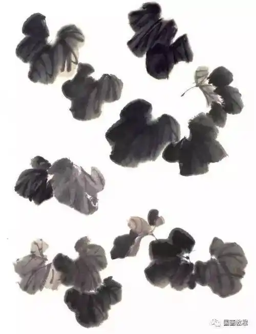 葡萄彩墨画法(超详细的步骤画法~)_叶子