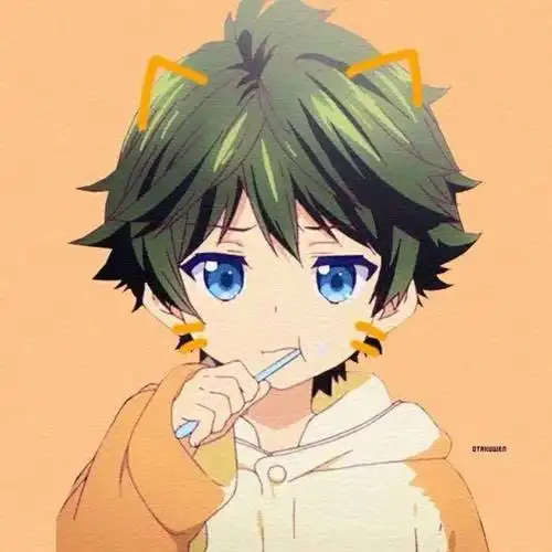 刷牙呆萌可爱萌萌哒猫耳朵帅气男头像