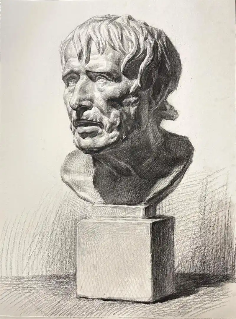 素描石膏像海盗.#画画 #美术生 #素描石膏像 #青岛#石膏 - 抖音