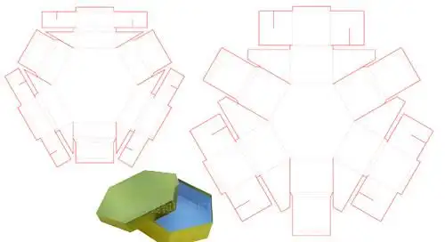 六角形天地盖盒图片