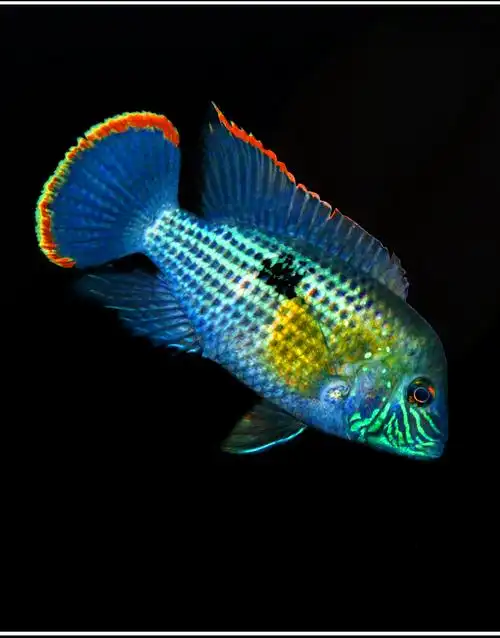 族萃热带观赏鱼红尾皇冠蓝宝石蓝面财神地图鹦鹉活体大型混养鱼慈鲷鱼