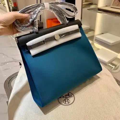 hermes/爱马仕 女包 herbag帆布包 31/39 拼皮包 单肩手提包包 其它