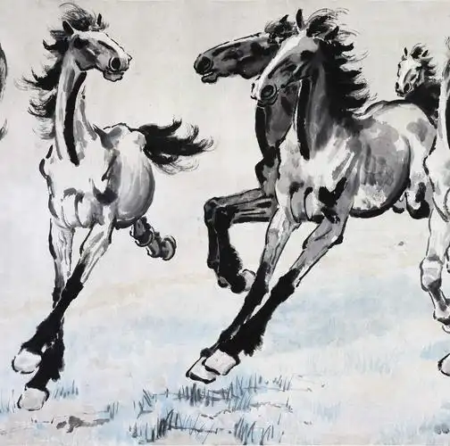 徐悲鸿作品 八骏图