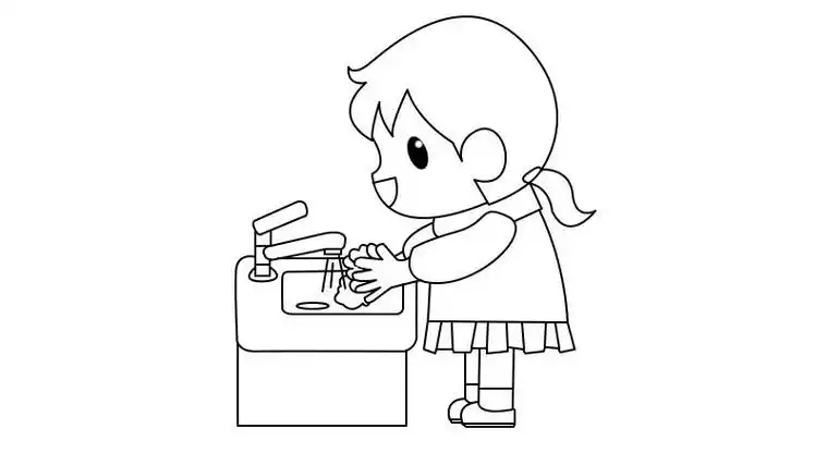小朋友洗手卡通简笔画 简笔画图片大全-蒲城教育文学网