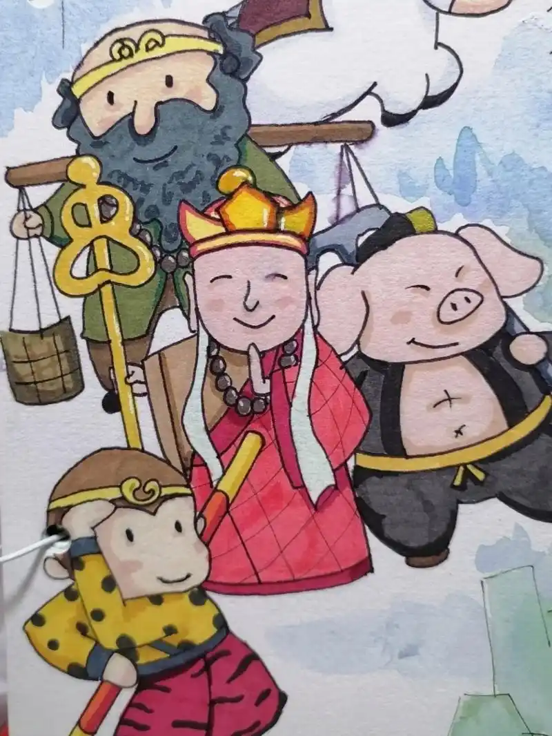 西游记之三打白骨精 儿童插画