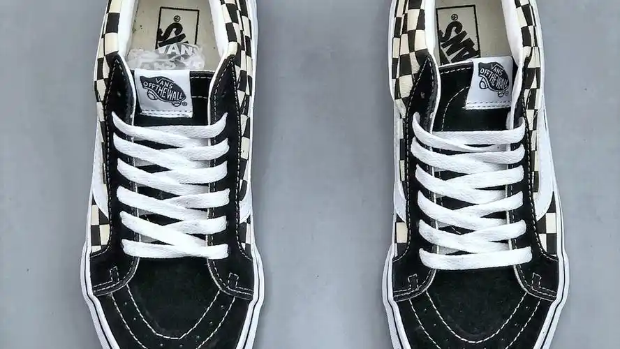vans范斯官方 sk8-mid reissue复古中帮黑白棋盘格帅气板鞋