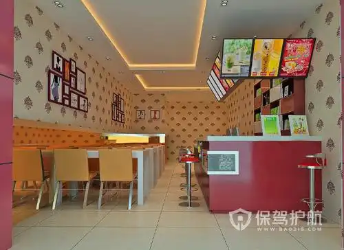 30平米简约现代风格奶茶店装修效果图