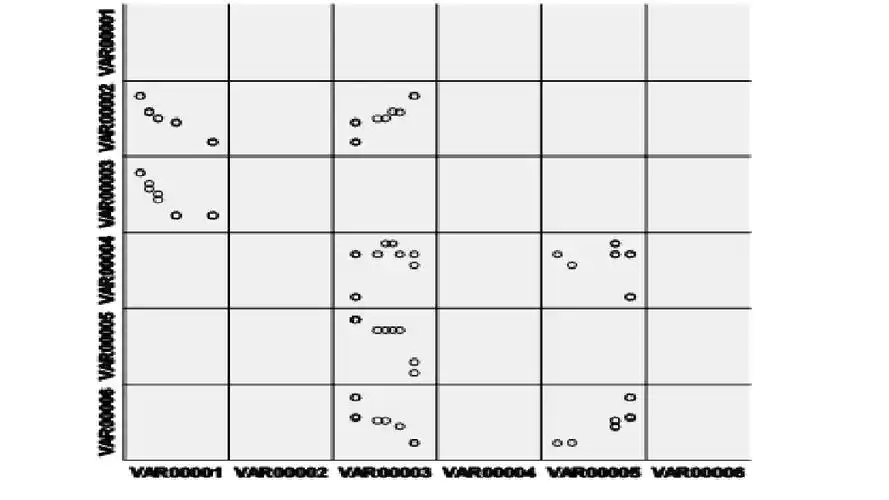 用spss做出了一组数据的散点矩阵,不知道怎么分析这几个变量之间的