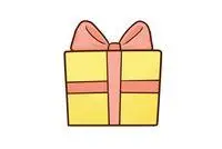 圣诞礼物盒子简笔画彩色