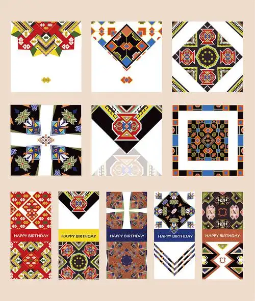 根据土家族的服饰图案,提取重造再设计.